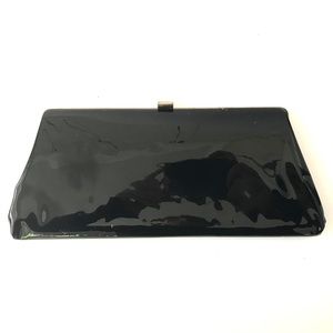 Vintage Black Patent Convertible Clutch Purse